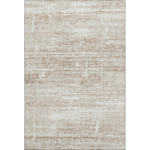 8' X 10' Beige And Ivory Abstract Washable Area Rug With UV Protection