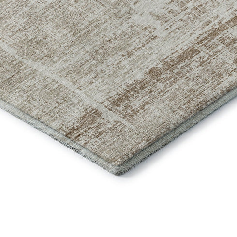 8' X 10' Beige And Ivory Abstract Washable Area Rug With UV Protection