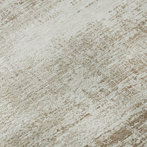 8' X 10' Beige And Ivory Abstract Washable Area Rug With UV Protection