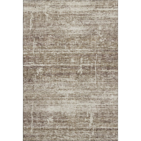 5' X 8' Brown And Beige Abstract Washable Area Rug With UV Protection