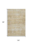 8' X 10' Gold And Beige Abstract Washable Area Rug With UV Protection