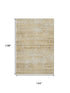 9' X 12' Gold And Beige Abstract Washable Area Rug With UV Protection