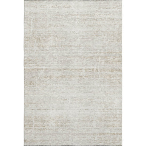 5' X 8' Ivory And Beige Abstract Washable Area Rug With UV Protection