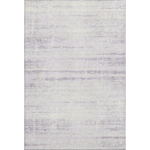 9' X 12' Lavender And Ivory Abstract Washable Area Rug With UV Protection