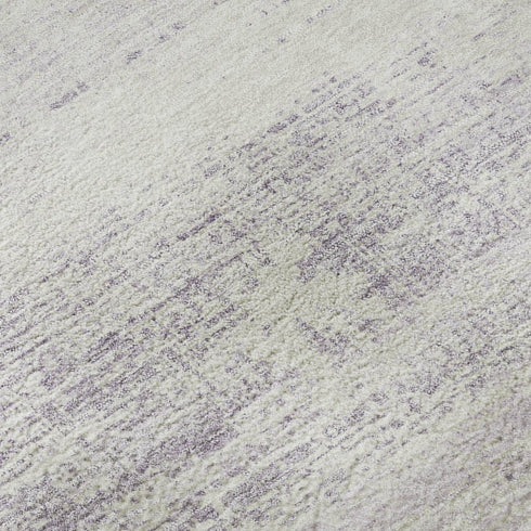 9' X 12' Lavender And Ivory Abstract Washable Area Rug With UV Protection