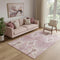 5' X 8' Blush And Ivory Ikat Washable Area Rug With UV Protection