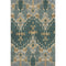 5' X 8' Emerald Gold And Gray Ikat Washable Area Rug With UV Protection