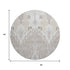 8' Ivory Beige And Gray Ikat Washable Round Rug With UV Protection