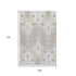 9' X 12' Ivory Beige And Gray Ikat Washable Area Rug With UV Protection