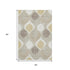 5' X 8' Beige Ivory And Gold Ogee Washable Area Rug With UV Protection