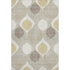 5' X 8' Beige Ivory And Gold Ogee Washable Area Rug With UV Protection