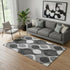 5' X 8' Black And Silver Ogee Washable Area Rug With UV Protection