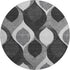 8' Black And Silver Ogee Washable Round Rug With UV Protection