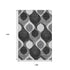 9' X 12' Black And Silver Ogee Washable Area Rug With UV Protection