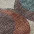 5' X 8' Brown Rust And Teal Ogee Washable Area Rug With UV Protection