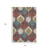 8' X 10' Brown Rust And Teal Ogee Washable Area Rug With UV Protection