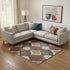 8' X 10' Brown Rust And Teal Ogee Washable Area Rug With UV Protection