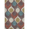 8' X 10' Brown Rust And Teal Ogee Washable Area Rug With UV Protection