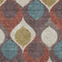 8' X 10' Brown Rust And Teal Ogee Washable Area Rug With UV Protection