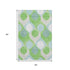 5' X 8' Lime Green Blue And Ivory Ogee Washable Area Rug With UV Protection
