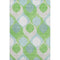 5' X 8' Lime Green Blue And Ivory Ogee Washable Area Rug With UV Protection