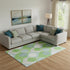 9' X 12' Lime Green Blue And Ivory Ogee Washable Area Rug With UV Protection