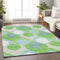 9' X 12' Lime Green Blue And Ivory Ogee Washable Area Rug With UV Protection