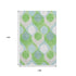 9' X 12' Lime Green Blue And Ivory Ogee Washable Area Rug With UV Protection