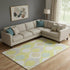 8' X 10' Yellow Ivory And Gray Ogee Washable Area Rug With UV Protection