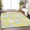 8' X 10' Yellow Ivory And Gray Ogee Washable Area Rug With UV Protection