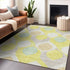 8' X 10' Yellow Ivory And Gray Ogee Washable Area Rug With UV Protection