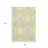 8' X 10' Yellow Ivory And Gray Ogee Washable Area Rug With UV Protection
