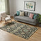 5' X 8' Black Gold And Copper Floral Washable Area Rug With UV Protection