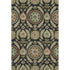 5' X 8' Black Gold And Copper Floral Washable Area Rug With UV Protection