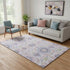 5' X 8' Blush Purple And Green Floral Washable Area Rug With UV Protection