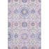 5' X 8' Blush Purple And Green Floral Washable Area Rug With UV Protection