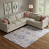 8' X 10' Blush Purple And Green Floral Washable Area Rug With UV Protection