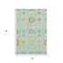 5' X 8' Mint Green Blue And Beige Floral Washable Area Rug With UV Protection