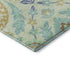 5' X 8' Mint Green Blue And Beige Floral Washable Area Rug With UV Protection