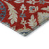 8' Red Gold And Blue Floral Washable Round Rug With UV Protection