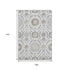 9' X 12' Silver Gray And Beige Floral Washable Area Rug With UV Protection