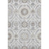 9' X 12' Silver Gray And Beige Floral Washable Area Rug With UV Protection