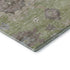 8' Artichoke Green Beige And Taupe Floral Medallion Washable Round Rug With UV Protection