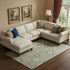 8' X 10' Artichoke Green Beige And Taupe Floral Medallion Washable Area Rug With UV Protection