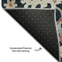 5' X 8' Black Blue And Ivory Floral Medallion Washable Area Rug With UV Protection