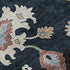 5' X 8' Black Blue And Ivory Floral Medallion Washable Area Rug With UV Protection