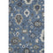 5' X 8' Blue Gray And White Floral Medallion Washable Area Rug With UV Protection