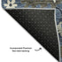 5' X 8' Blue Gray And White Floral Medallion Washable Area Rug With UV Protection