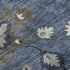 5' X 8' Blue Gray And White Floral Medallion Washable Area Rug With UV Protection