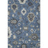 5' X 8' Blue Gray And White Floral Medallion Washable Area Rug With UV Protection
